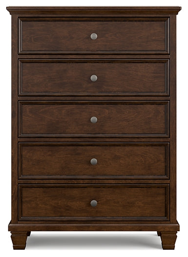Danabrin Panel Bed With Mirrored Dresser, Chest And 2 Nightstands