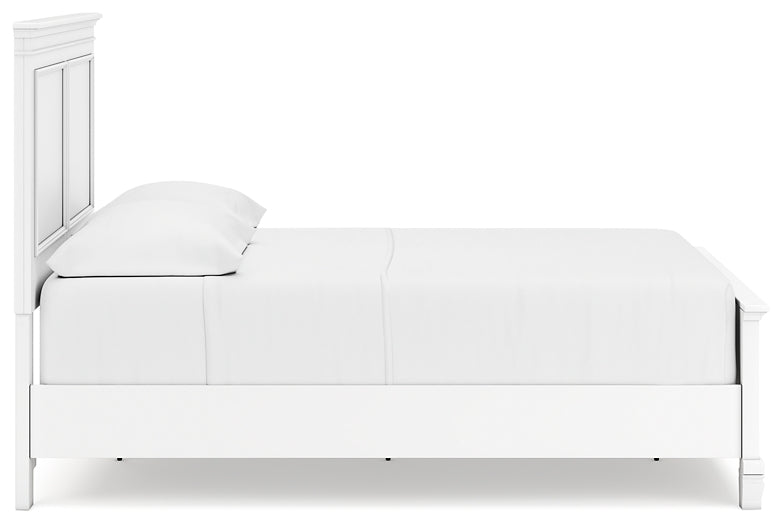 Fortman Panel Bed With Mirrored Dresser