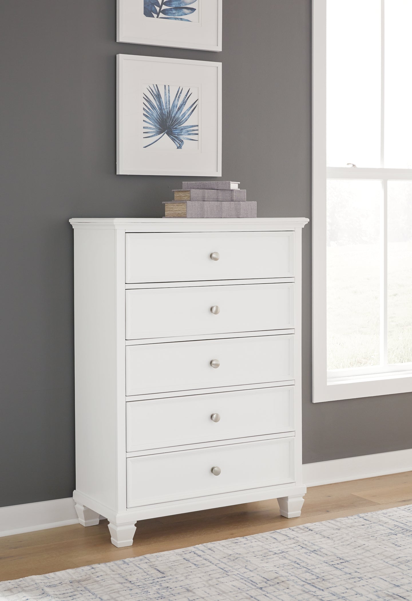 Fortman Panel Bed With Mirrored Dresser, Chest And 2 Nightstands