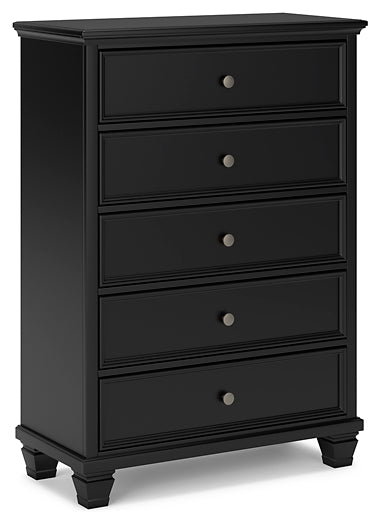 Lanolee Panel Bed With Mirrored Dresser And Chest