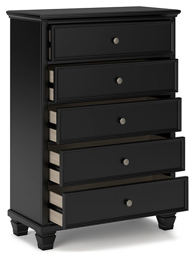 Lanolee Panel Bed With Mirrored Dresser, Chest And Nightstand