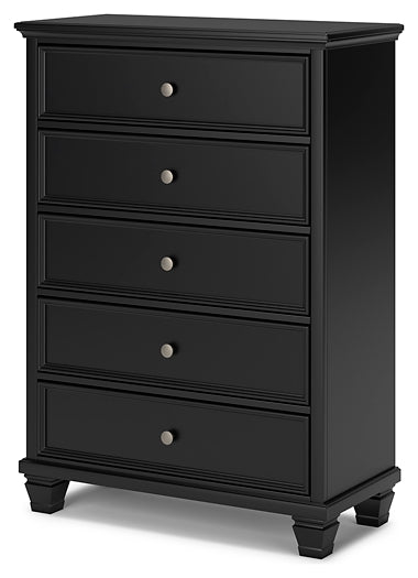Lanolee Panel Bed With Mirrored Dresser, Chest And Nightstand