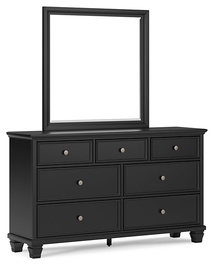 Lanolee Panel Bed With Mirrored Dresser And Nightstand