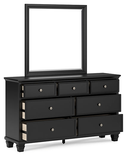 Lanolee Panel Bed With Mirrored Dresser And Nightstand