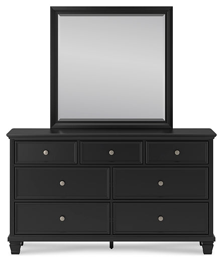 Lanolee Panel Bed With Mirrored Dresser And Nightstand