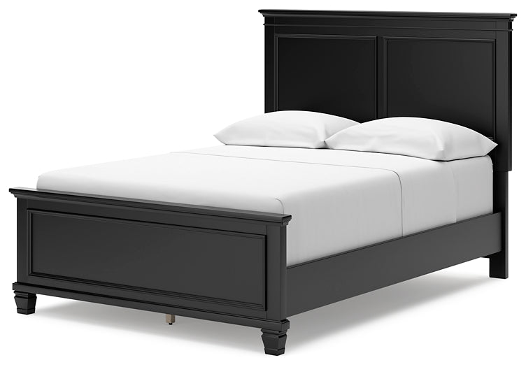 Lanolee Panel Bed With Mirrored Dresser And Nightstand