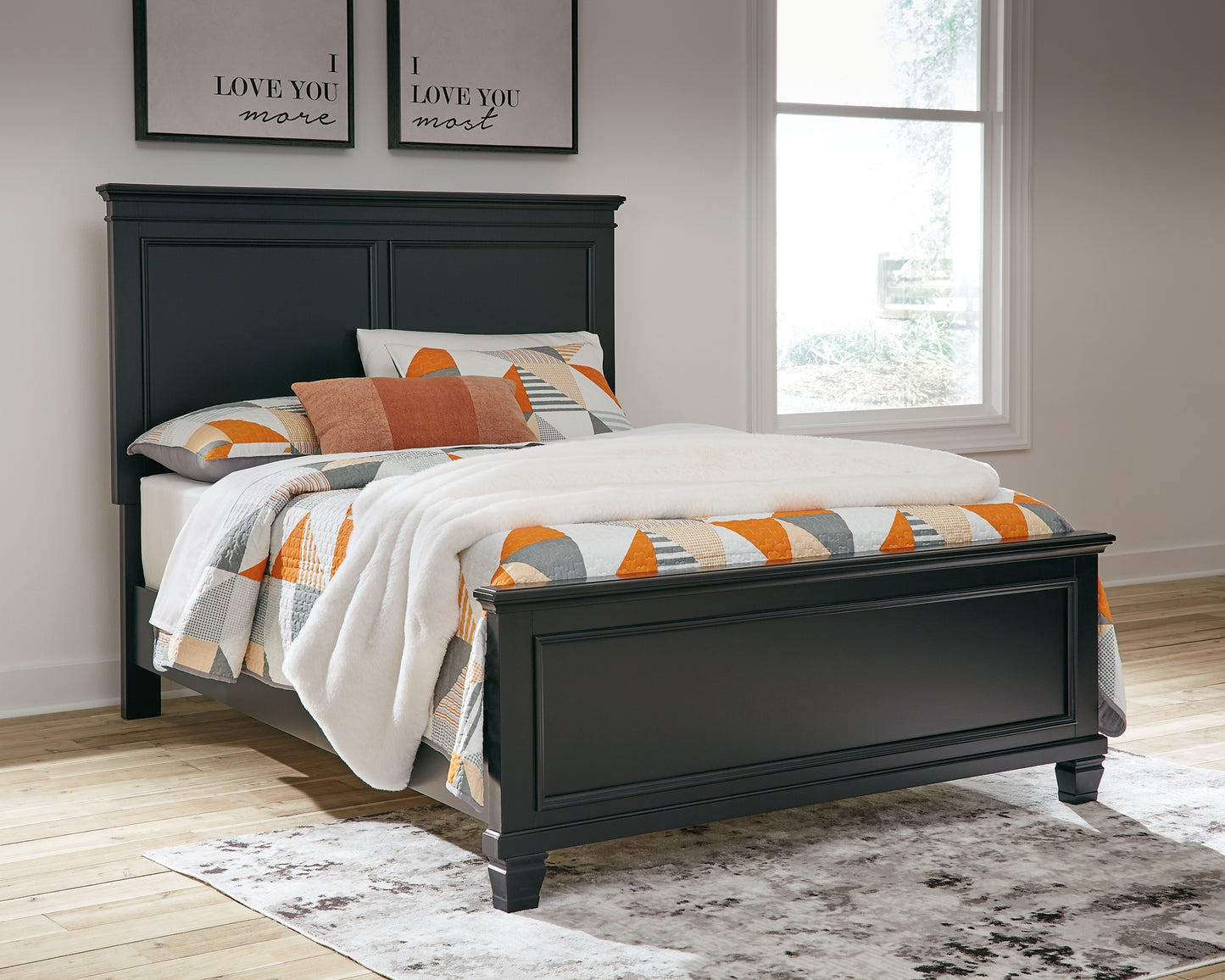 Lanolee Panel Bed With Mirrored Dresser And Nightstand
