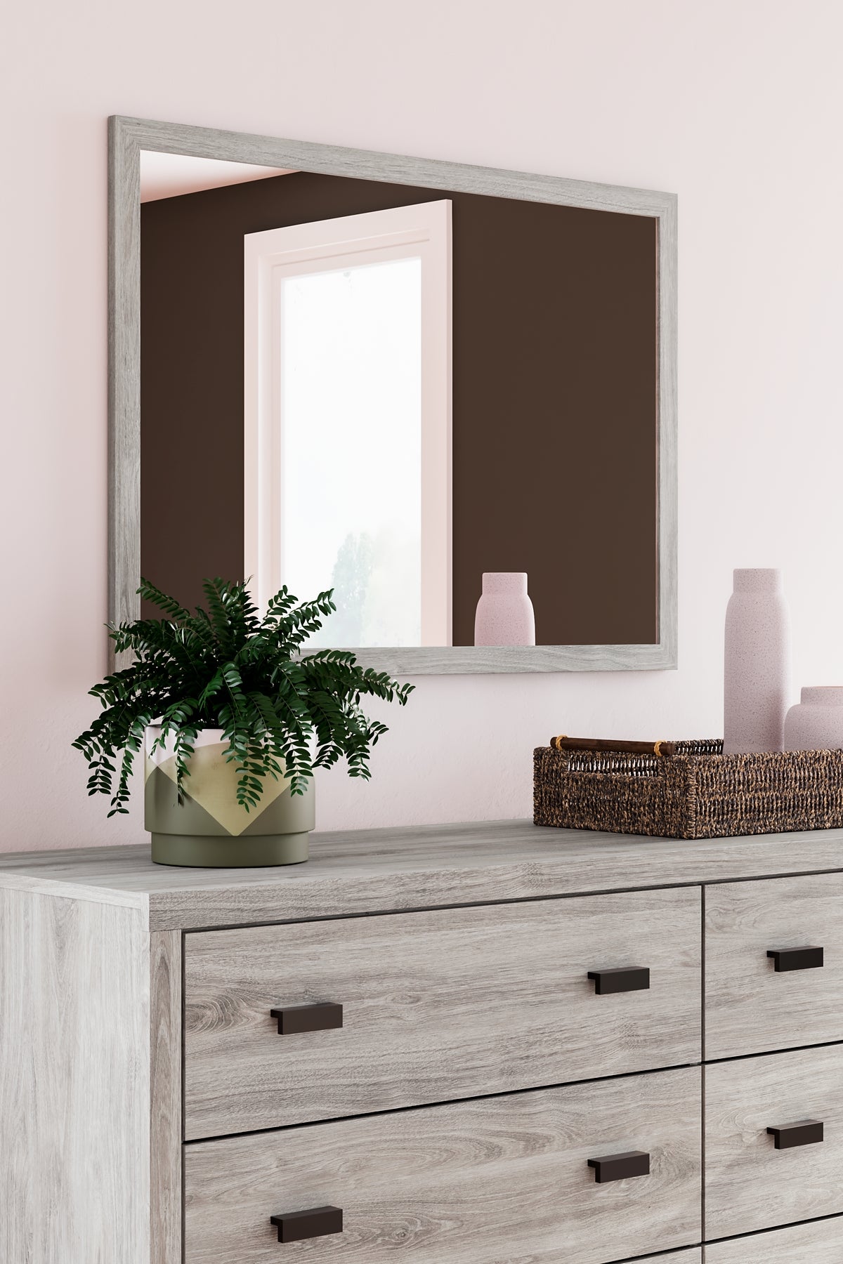 Vessalli Panel Bed With Mirrored Dresser, Chest And Nightstand