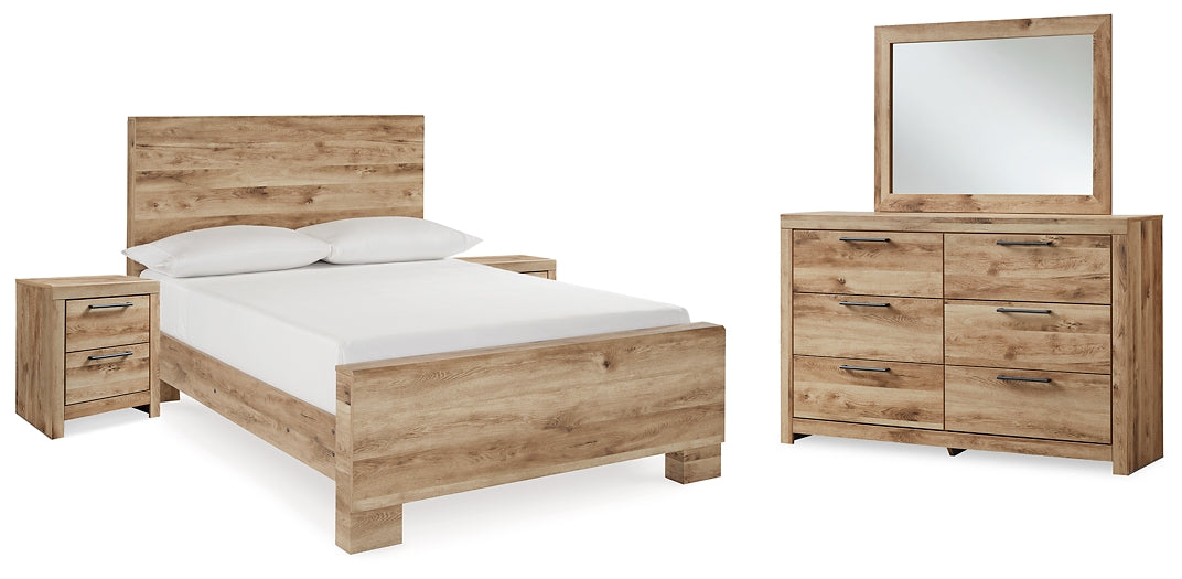 Hyanna Panel Bed With Mirrored Dresser And 2 Nightstands