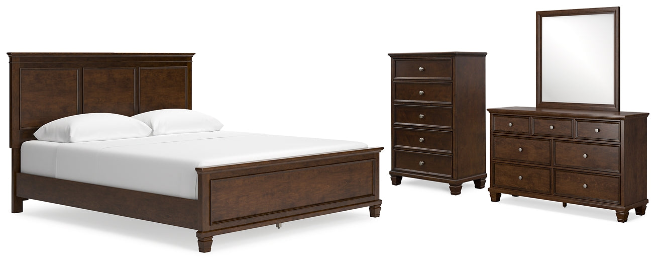 Danabrin California Panel Bed With Mirrored Dresser And Chest
