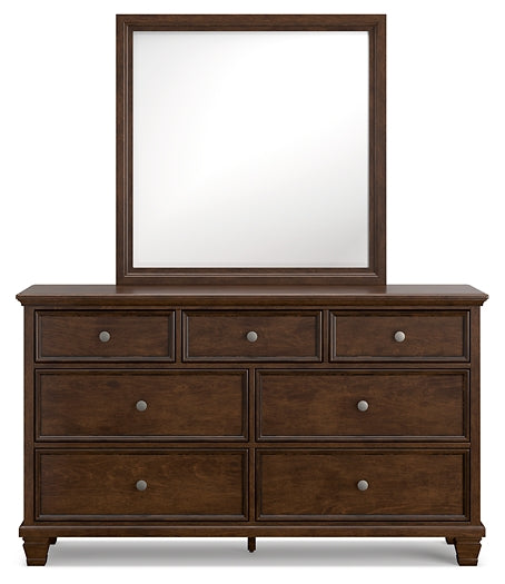 Danabrin Panel Bed With Mirrored Dresser And Nightstand