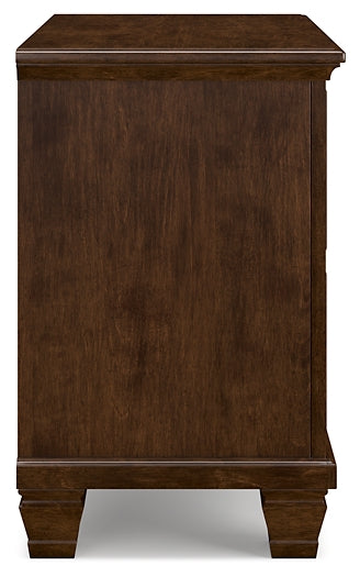 Danabrin Panel Bed With Mirrored Dresser And Nightstand