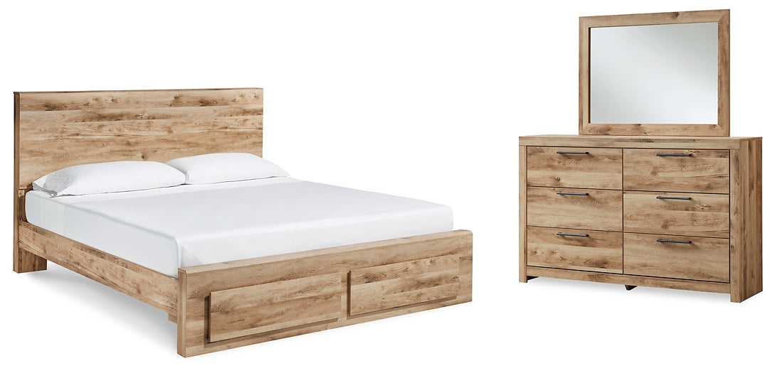 Hyanna Panel Storage Bed With Mirrored Dresser