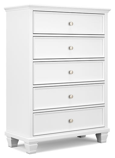 Fortman Panel Bed With Mirrored Dresser, Chest And Nightstand