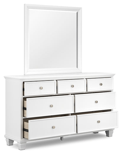 Fortman Panel Bed With Mirrored Dresser And Nightstand
