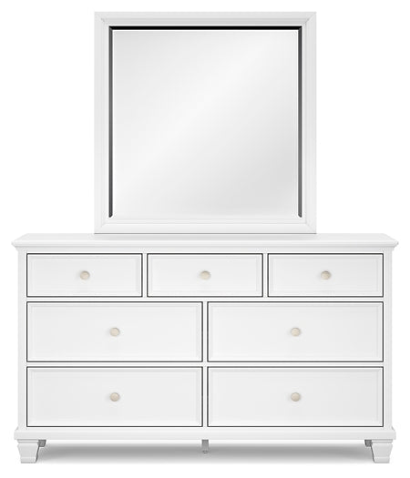 Fortman Panel Bed With Mirrored Dresser And Nightstand