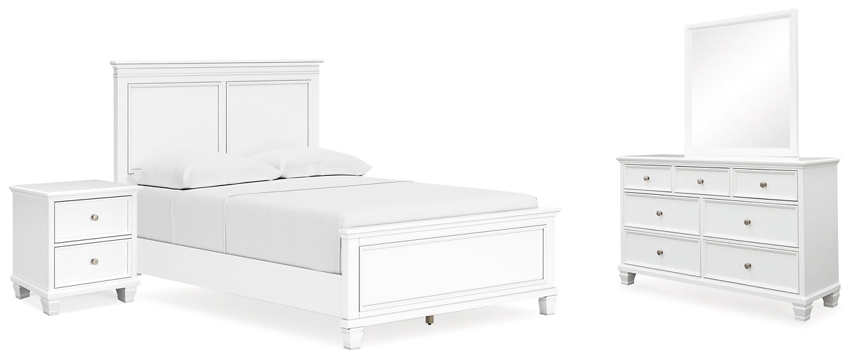 Fortman Panel Bed With Mirrored Dresser And Nightstand