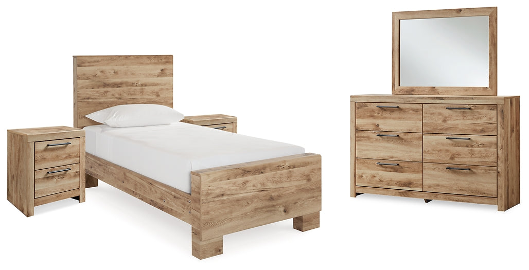 Hyanna Panel Bed With Mirrored Dresser And 2 Nightstands