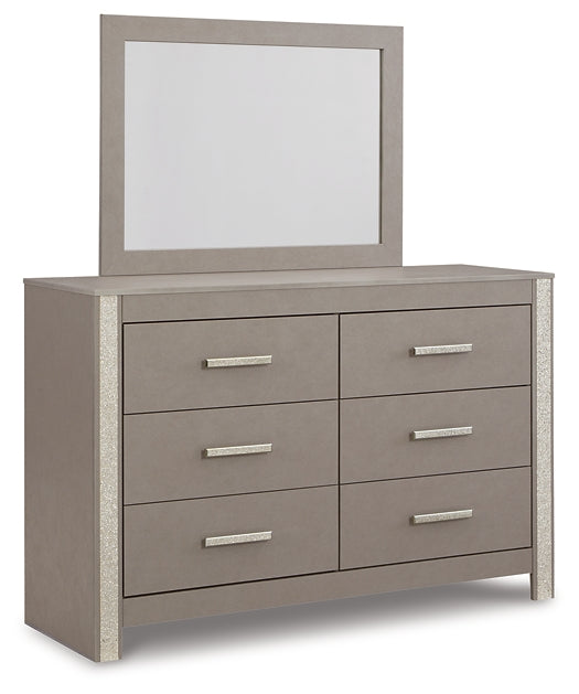 Surancha Panel Bed With Mirrored Dresser And Nightstand