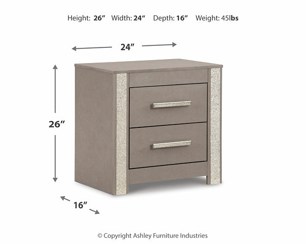 Surancha Panel Bed With Mirrored Dresser And Nightstand