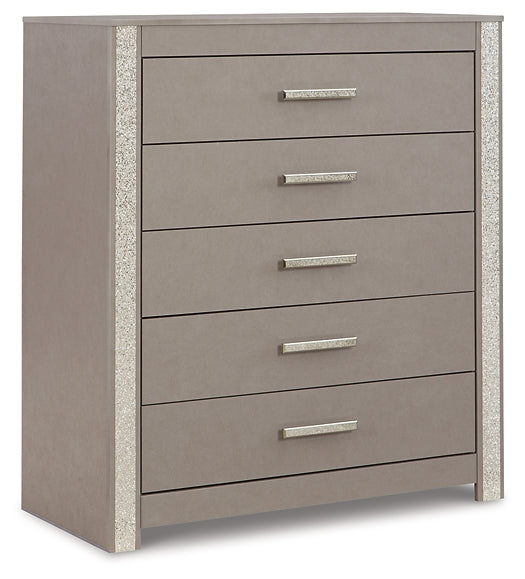 Surancha Panel Bed With Mirrored Dresser And Chest