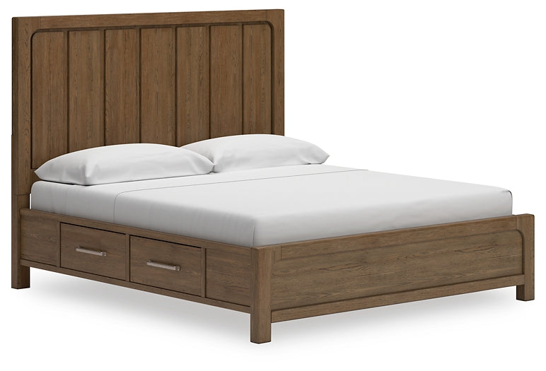 Cabalynn Panel Bed With Storage With Mirrored Dresser
