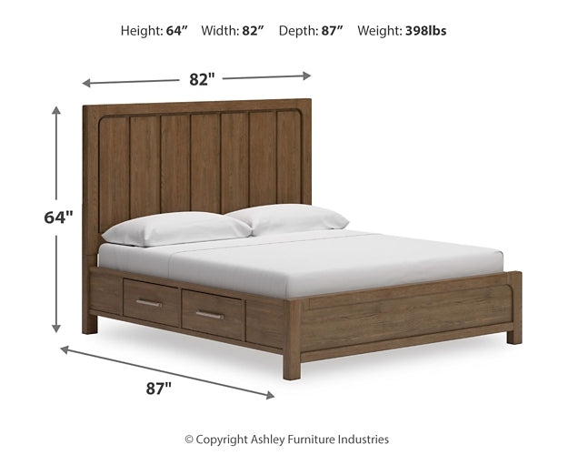 Cabalynn Panel Bed With Storage With Mirrored Dresser