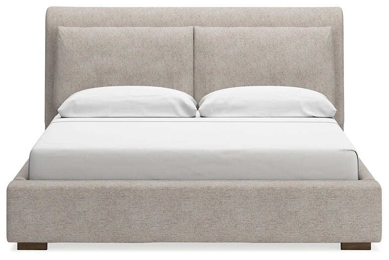 Cabalynn Upholstered Bed With Mirrored Dresser, Chest And Nightstand