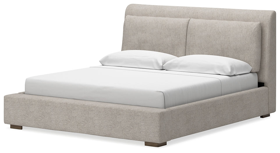 Cabalynn Upholstered Bed With Mirrored Dresser, Chest And Nightstand