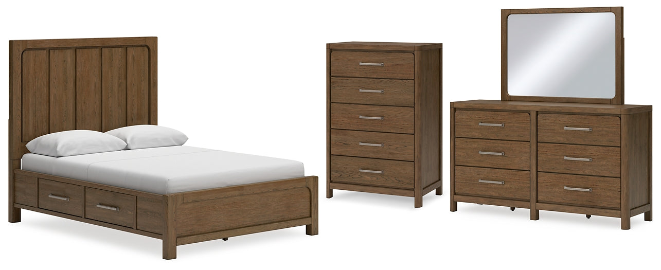 Cabalynn Panel Bed With Storage With Mirrored Dresser And Chest