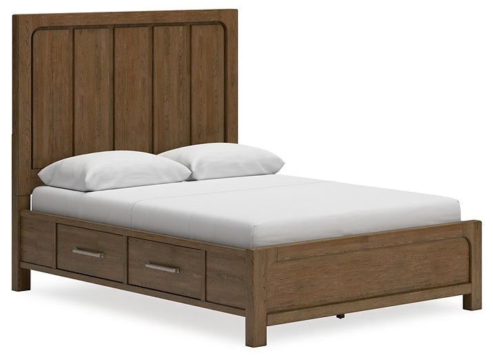 Cabalynn Panel Bed With Storage With Mirrored Dresser And Chest