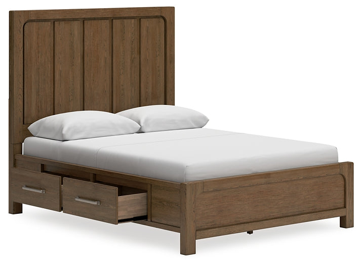 Cabalynn Panel Bed With Storage With Mirrored Dresser And Chest