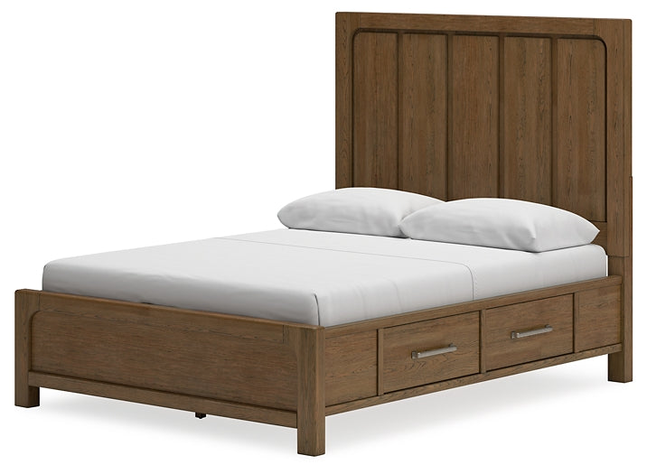 Cabalynn Panel Bed With Storage With Mirrored Dresser And Chest