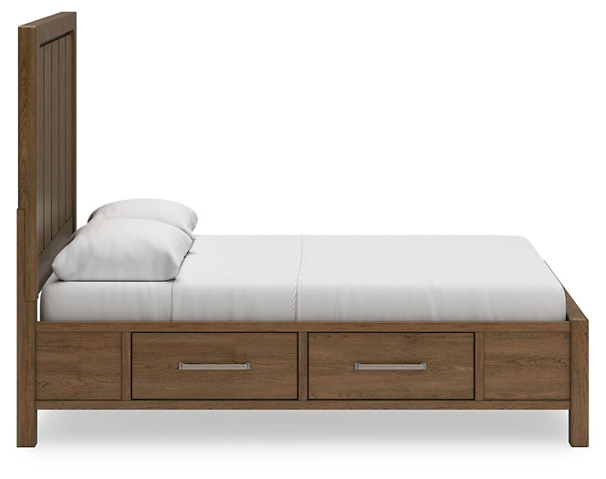 Cabalynn Panel Bed With Storage With Mirrored Dresser And Chest