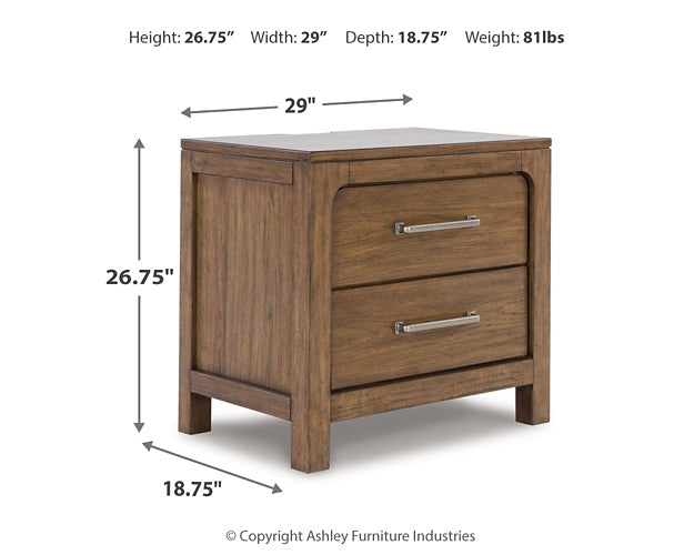 Cabalynn California Panel Bed With Storage With Mirrored Dresser And 2 Nightstands