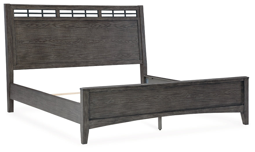 Montillan California Panel Bed With Mirrored Dresser And 2 Nightstands