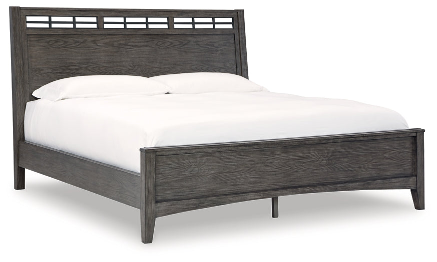Montillan California Panel Bed With Mirrored Dresser And 2 Nightstands