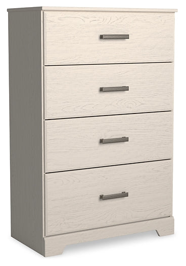 Stelsie Panel Bed With Mirrored Dresser, Chest And Nightstand