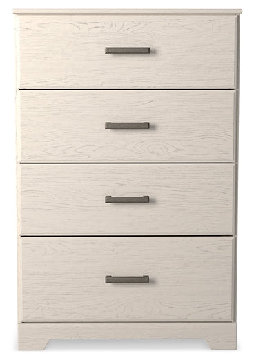 Stelsie Panel Bed With Mirrored Dresser, Chest And Nightstand