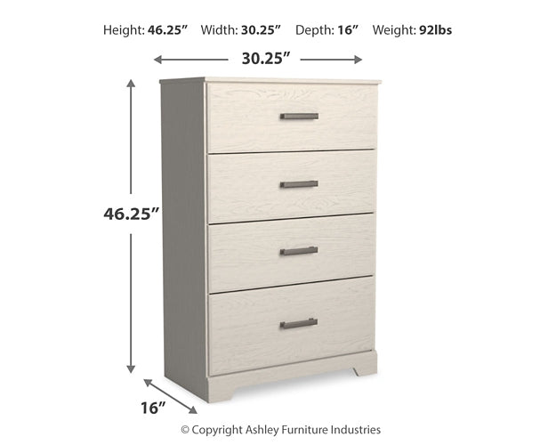 Stelsie Panel Bed With Mirrored Dresser And Chest