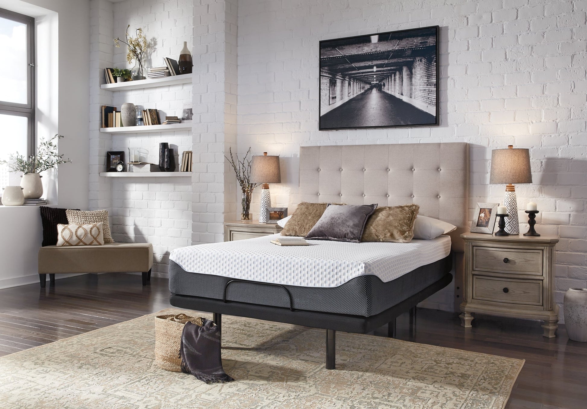 12 Inch Chime Elite Mattress with Adjustable Base Rent Wise Rent To Own Jacksonville, Florida