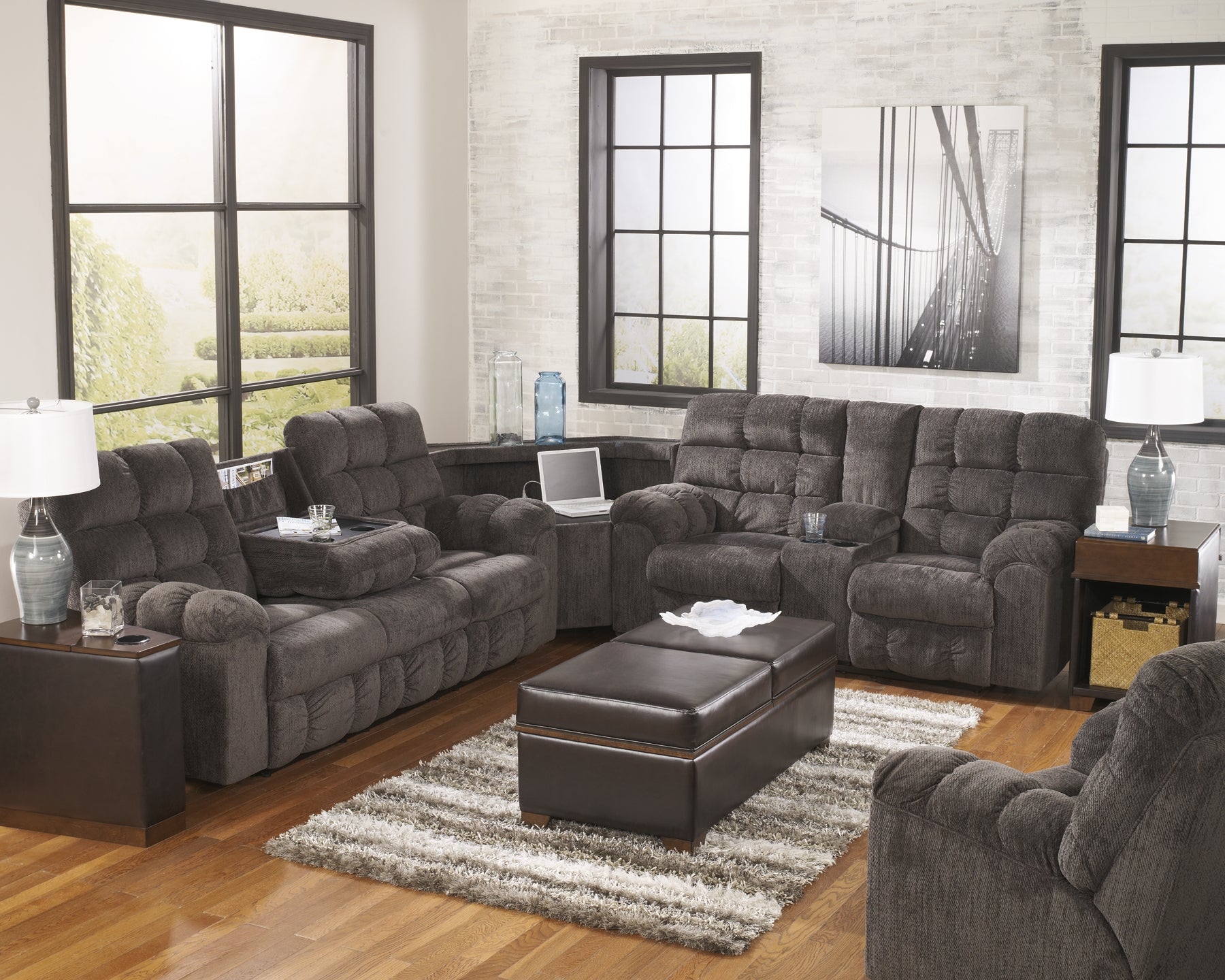 Acieona 3-Piece Reclining Sectional Rent Wise Rent To Own Jacksonville, Florida
