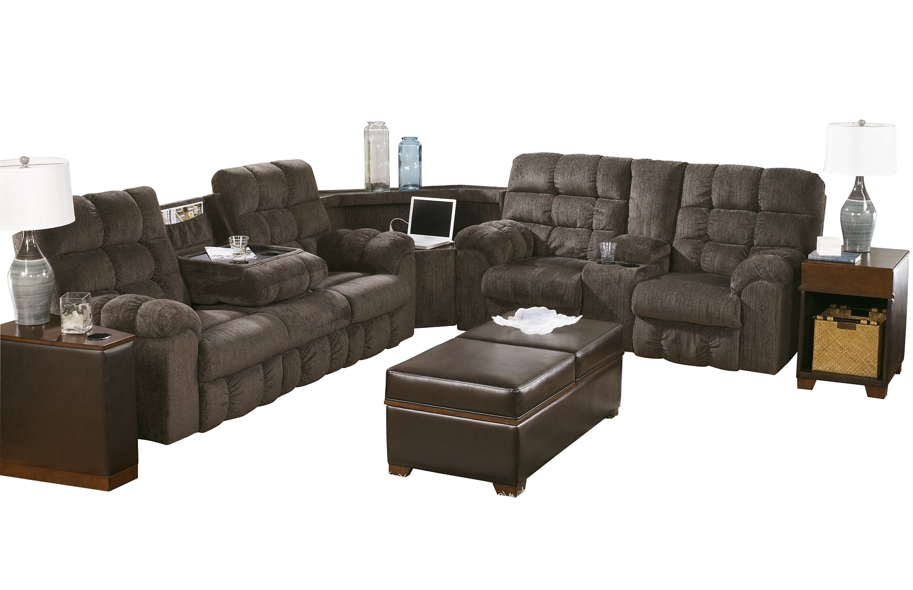 Acieona 3-Piece Reclining Sectional Rent Wise Rent To Own Jacksonville, Florida