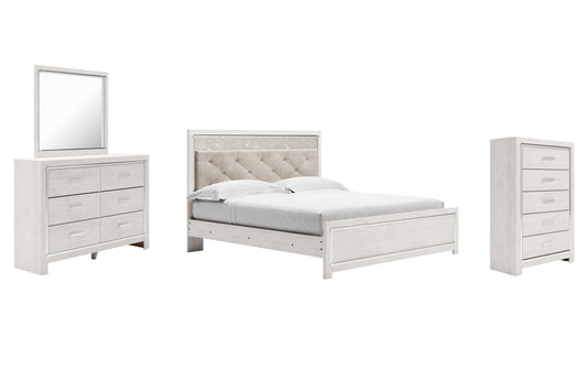 Altyra King Panel Bed with Mirrored Dresser and Chest Rent Wise Rent To Own Jacksonville, Florida