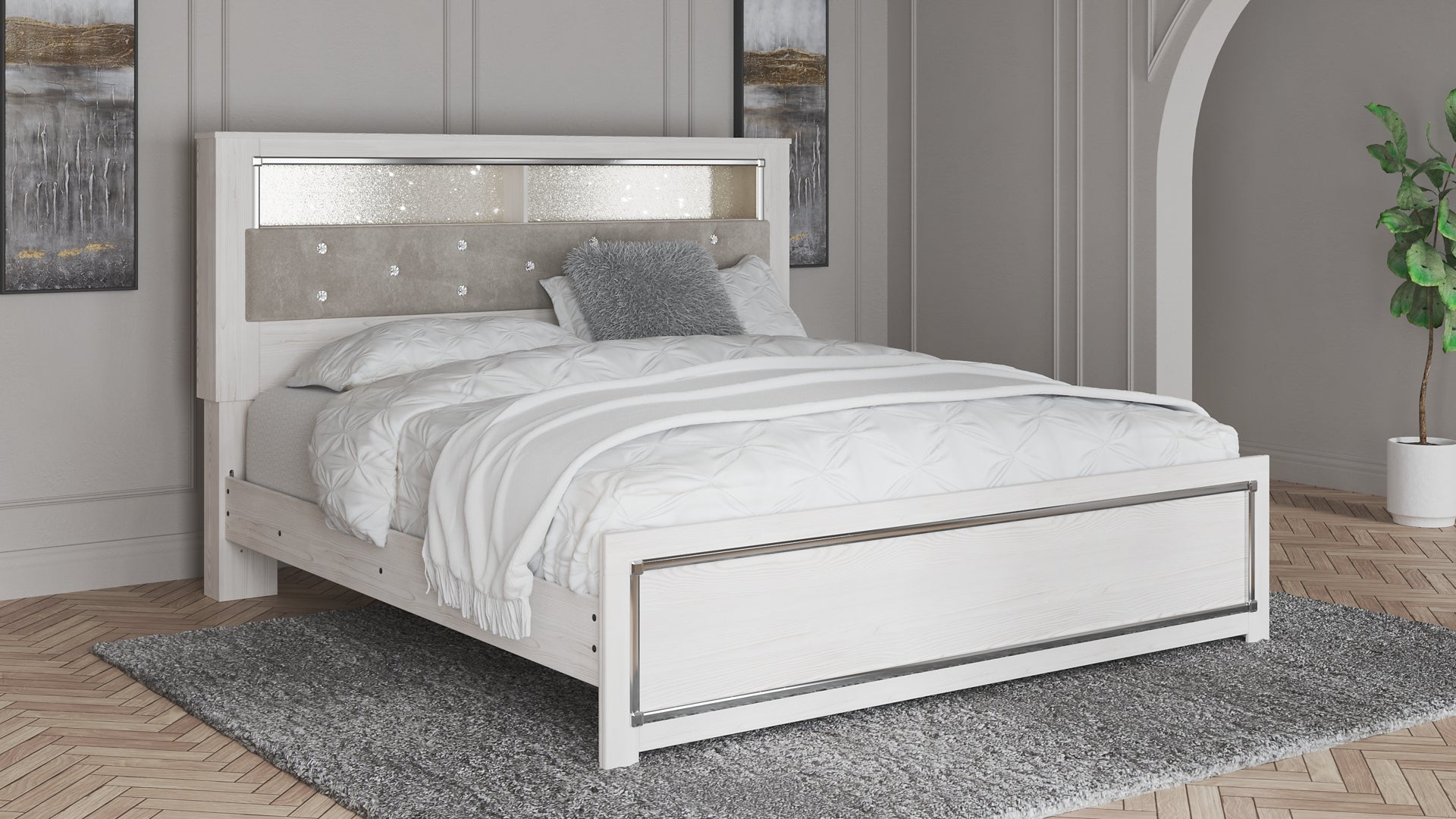 Altyra King Panel Bookcase Bed with Dresser Rent Wise Rent To Own Jacksonville, Florida