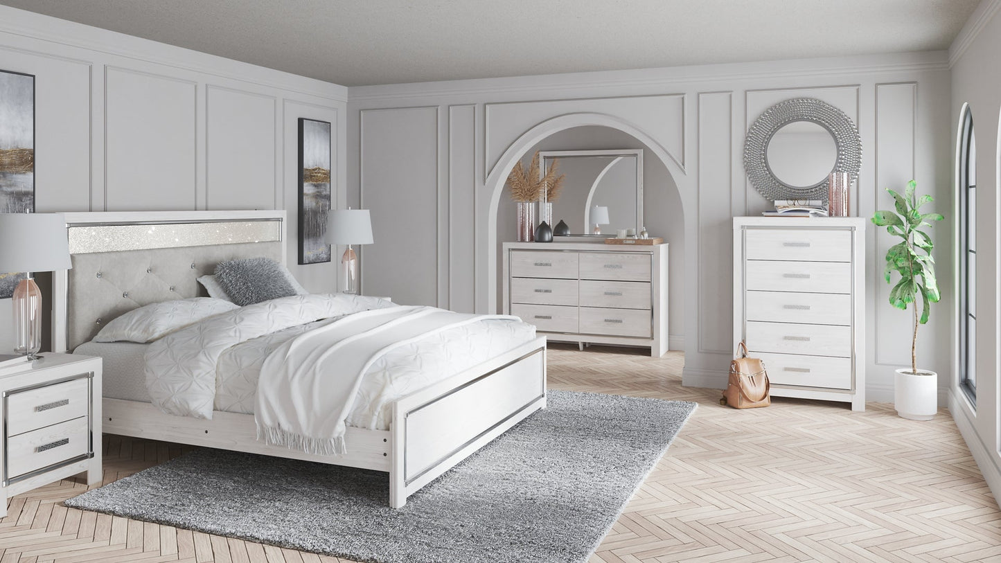 Altyra King Panel Headboard with Mirrored Dresser, Chest and Nightstand Rent Wise Rent To Own Jacksonville, Florida