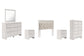 Altyra Queen Panel Headboard with Mirrored Dresser, Chest and 2 Nightstands Rent Wise Rent To Own Jacksonville, Florida