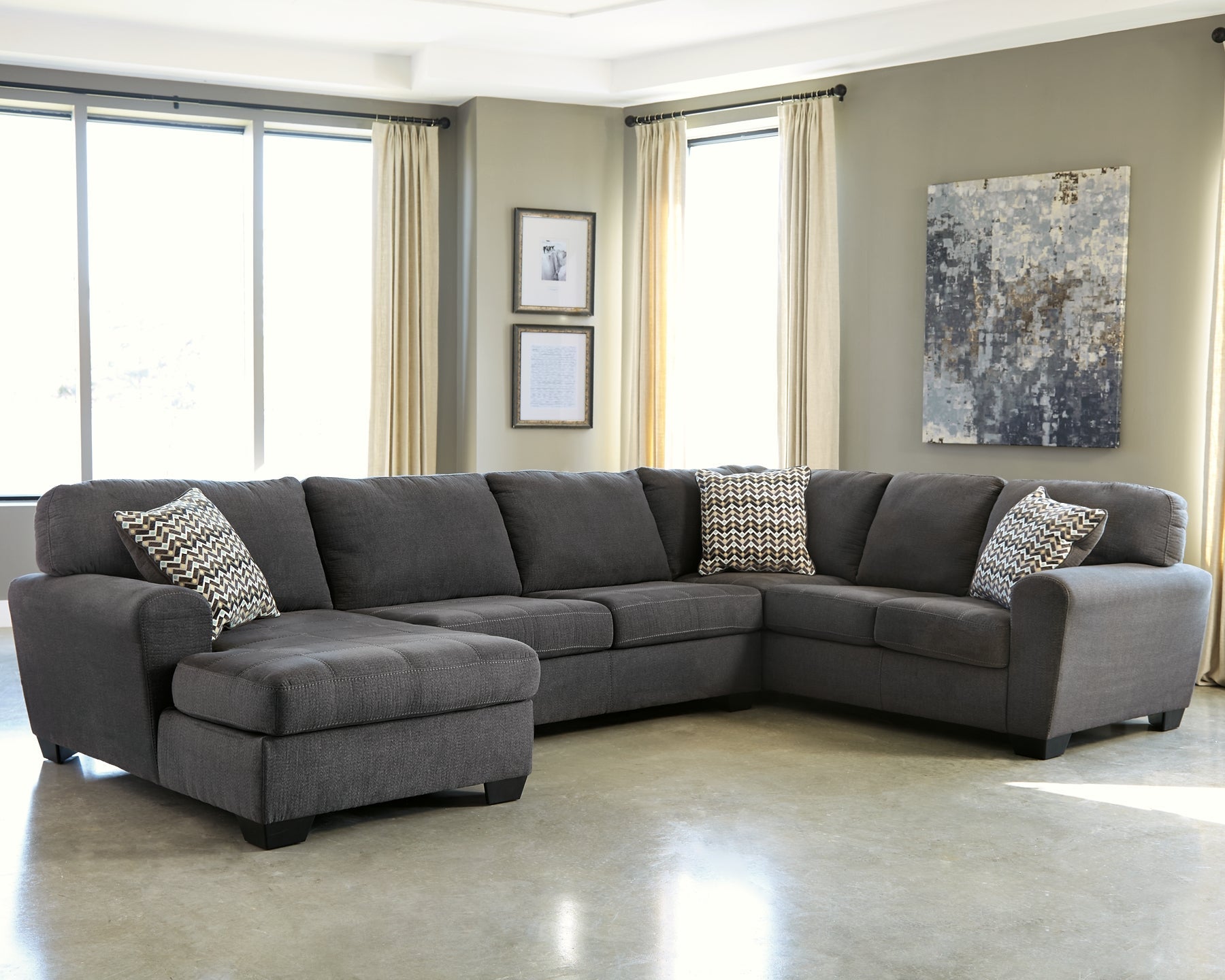 Ambee 3-Piece Sectional with Chaise Rent Wise Rent To Own Jacksonville, Florida