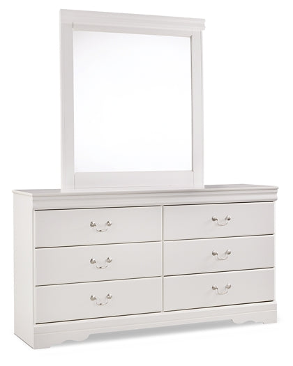 Anarasia Queen Sleigh Headboard with Mirrored Dresser, Chest and 2 Nightstands Rent Wise Rent To Own Jacksonville, Florida