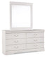 Anarasia Queen Sleigh Headboard with Mirrored Dresser, Chest and 2 Nightstands Rent Wise Rent To Own Jacksonville, Florida